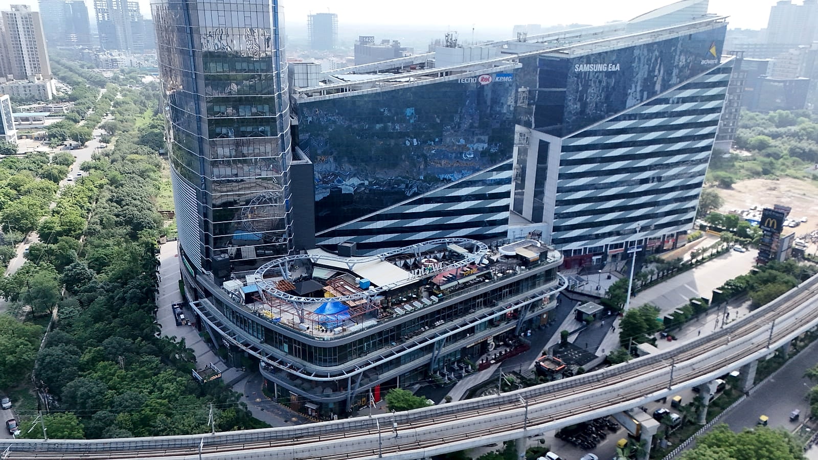The twin towers of Advant Navis Business Park